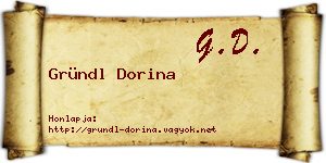 Gründl Dorina névjegykártya